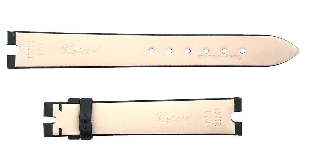Chopard 12mm x 12mm Black Satin Leather Women's Watch Band Strap 105/70