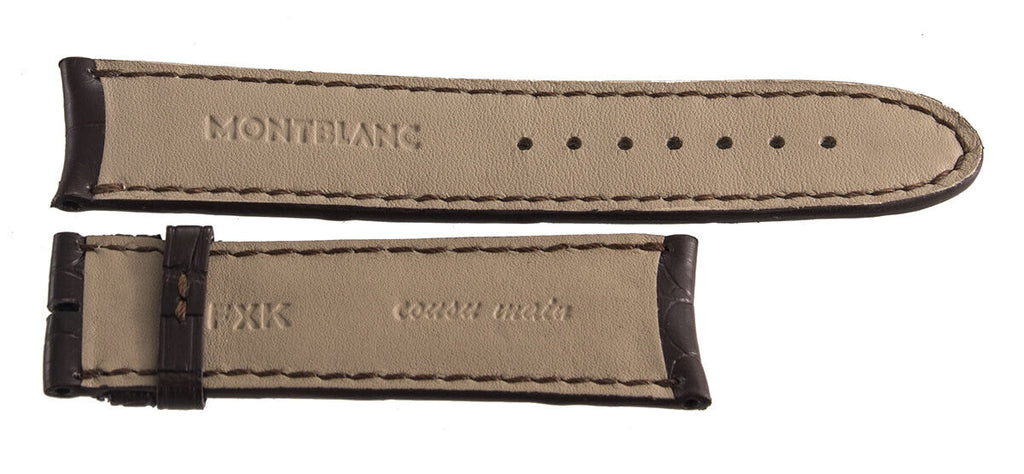 Montblanc Men's 22mm x 20mm Dark Brown Alligator Leather Watch Band FXK