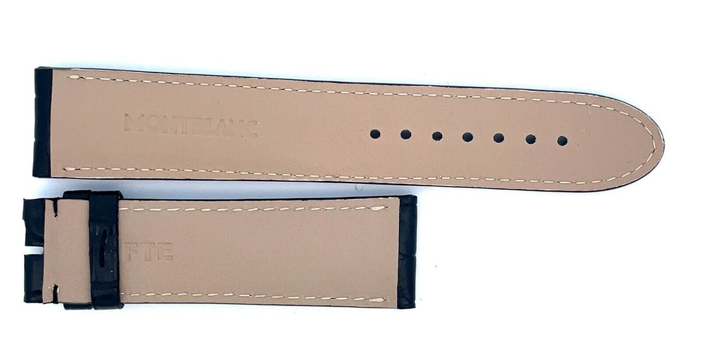 Montblanc Men's 21mm x 20mm Black Alligator Leather Watch Band FTE