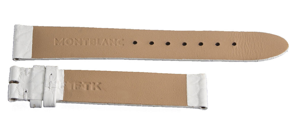 Montblanc Men's 15mm x 14mm White Alligator Leather Watch Band Strap FTK