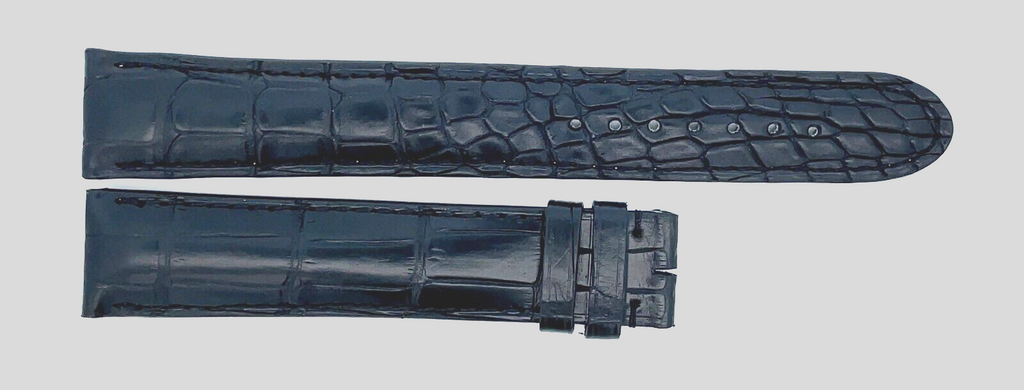 Montblanc Men's 19mm x 17mm Black Alligator Leather Watch Band FTB LARGE