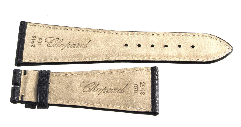 Genuine Chopard 25mm x 18mm Black Lizard Leather Watch Band Strap