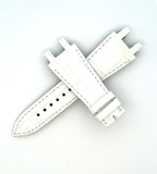 Ulysse Nardin 25mm x 18mm White Leather Watch Band Strap K3K2A