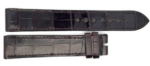 Chopard 20mm x 18mm Dark Brown Glossy Alligator Watch Band Strap B0208-099S8