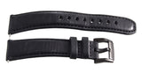 Movado Bold 18mm Women's Black Genuine Leather Black Buckle Watch Band 1480