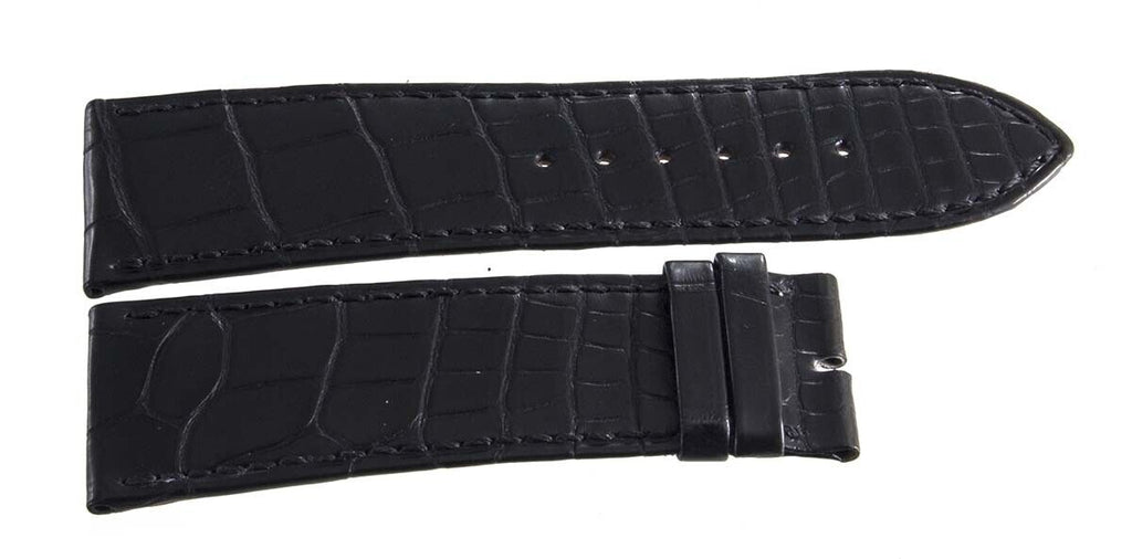 Barthelay 25mm x 23mm Black Alligator Leather Watch Band Strap