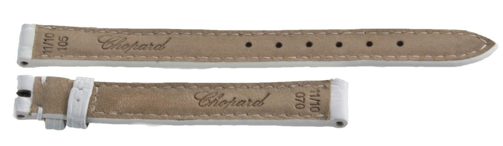 Genuine Chopard 11mm x 10mm White Genuine Leather Watch band Strap
