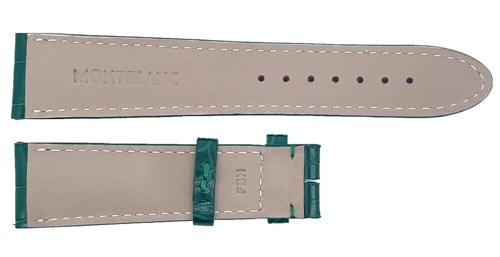 Montblanc Men's 21mm x 18mm Green Alligator Leather Watch Band FBH