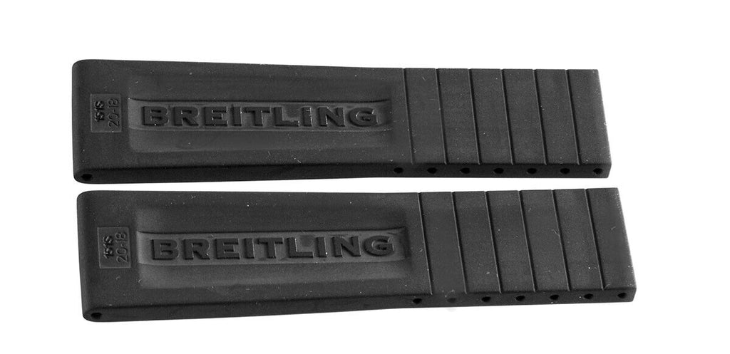 Genuine Breitling 20mm x 18mm Black Rubber Watch Band Strap 151S