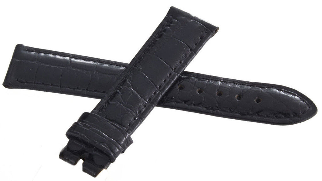 18mm x 16mm Women's Black Alligator Watch Band Strap