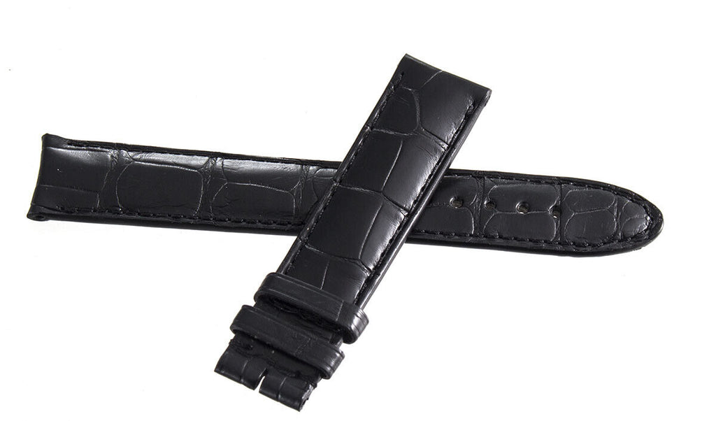 Montblanc Men's 18mm x 17mm Black Alligator Leather Watch Band FUE