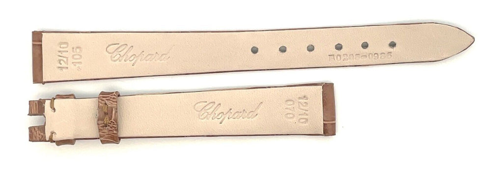 Chopard 12mm x 10mm Brown Alligator Watch Band Strap B0208-0986
