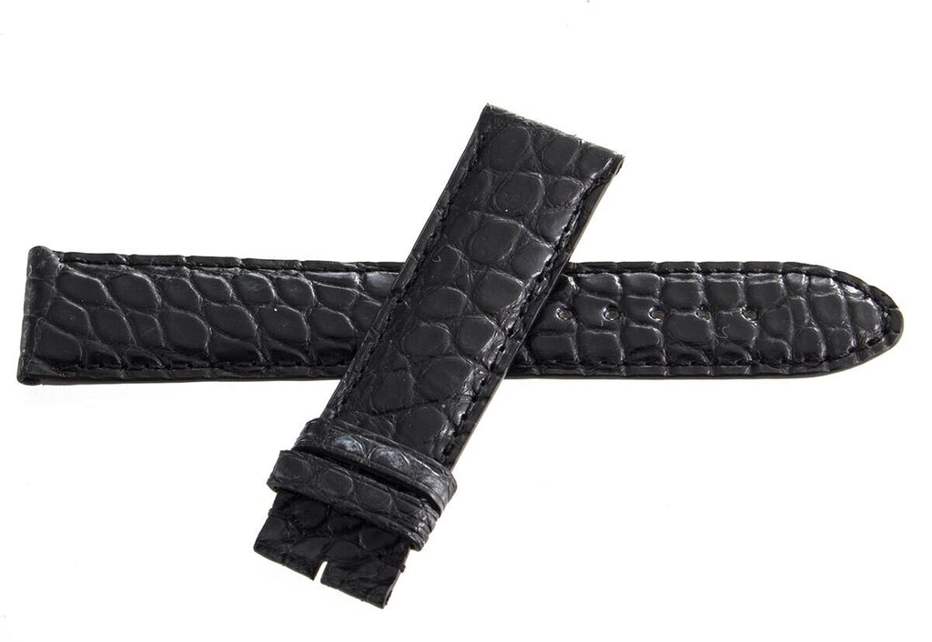 Montblanc Men's 20mm x 18mm Black Lizard Leather Watch Band Strap FXH