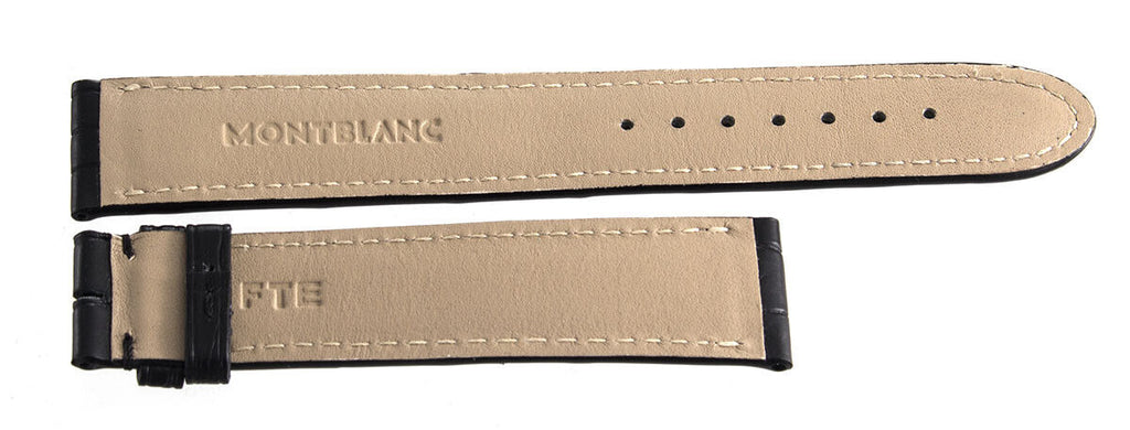 Montblanc Men's 19mm x 17mm Black Alligator Leather Watch Band FTE