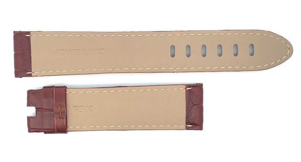 Montblanc Men's 22mm x 20mm Brown Alligator Leather Watch Band Strap FSK