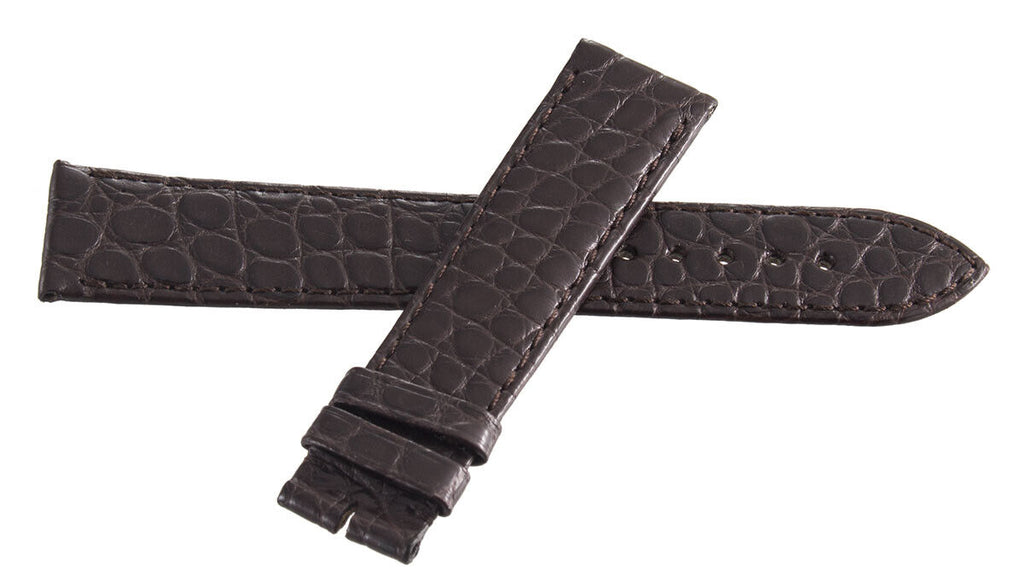 Montblanc Men's 19mm x 17mm Dark Brown Alligator Leather Watch Band Strap FUB