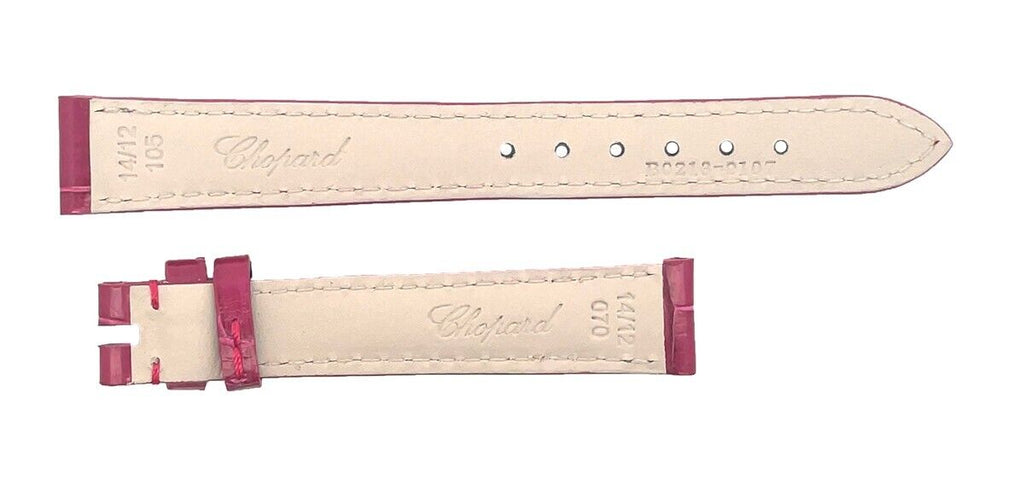 Chopard 14mm x 12mm Hot Pink Alligator Watch Band Strap 105/70
