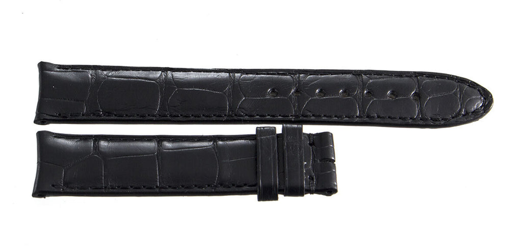 Montblanc Men's 18mm x 17mm Black Alligator Leather Watch Band FUE