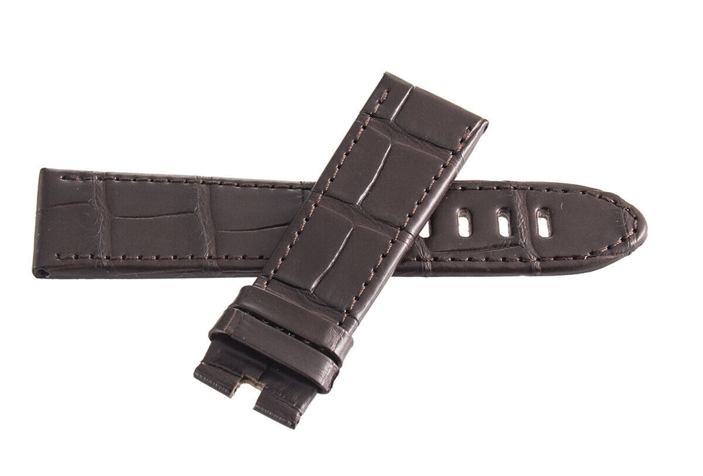 Montblanc Men's 22mm x 20mm Dark Brown Alligator Leather Watch Band Strap FWE