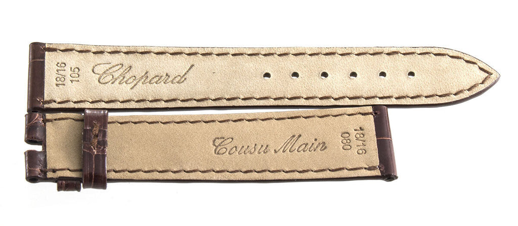 Genuine Chopard 18mm x 16mm Shiny Brown Alligator Watch Band 105