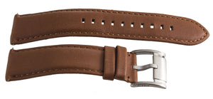 Fossil Men's 22mm Brown Leather Silver Buckle Watch Band Strap