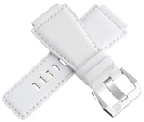 Bell & Ross Mens 24mm White Leather Watch Band W/ Steel Buckle