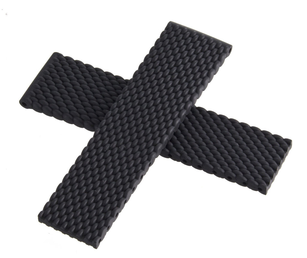 Genuine Breitling 22mm x 20mm Black Mesh Rubber Watch Band Strap 279S