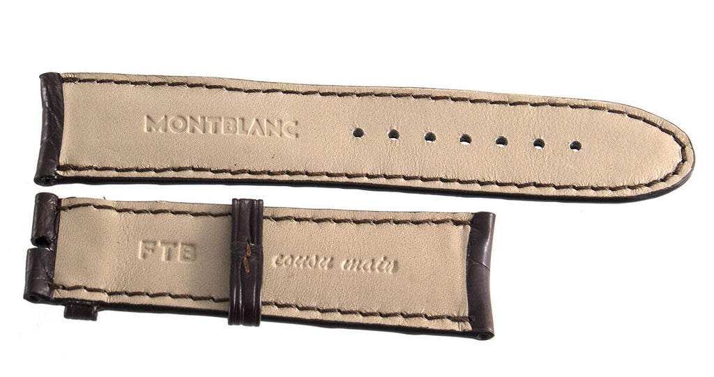 Montblanc 22mm x 20mm Brown Alligator Leather Watch Band Strap FTB