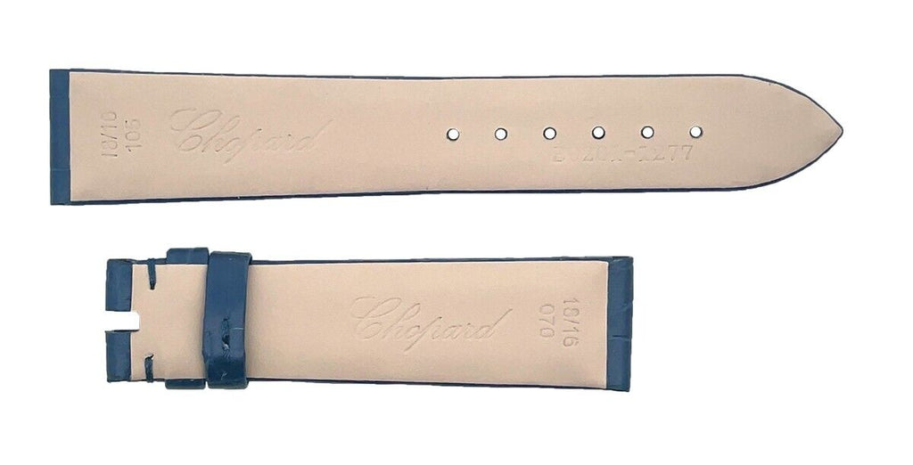 Chopard 18mm x 16mm Women's Blue Mat Alligator Watch Band  B0201-1277