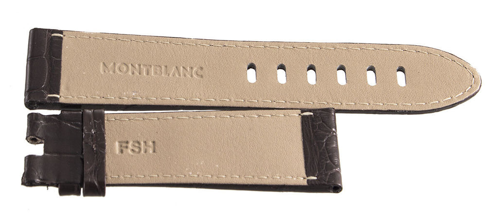Montblanc Men's 22mm x 20mm Dark Brown Alligator Leather Watch Band FSH