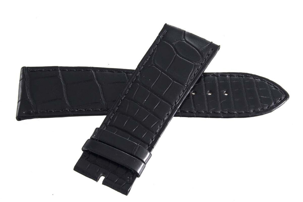 Barthelay 25mm x 23mm Black Alligator Leather Watch Band Strap