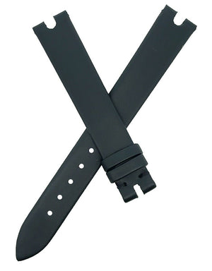 Chopard 12mm x 12mm Black Satin Leather Women's Watch Band Strap 105/70