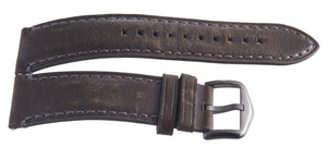 Fossil Men's 22mm x 20mm Brown Leather Watch Band Strap With Grey Buckle