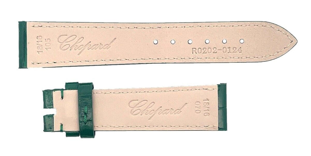 Chopard 18mm x 16mm Shiny Green Alligator Watch Band R0202-0124