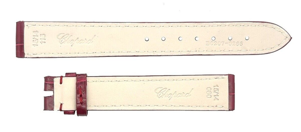 Chopard 15mm x 14mm Burgundy Alligator Leather Watch Band Strap 115/80