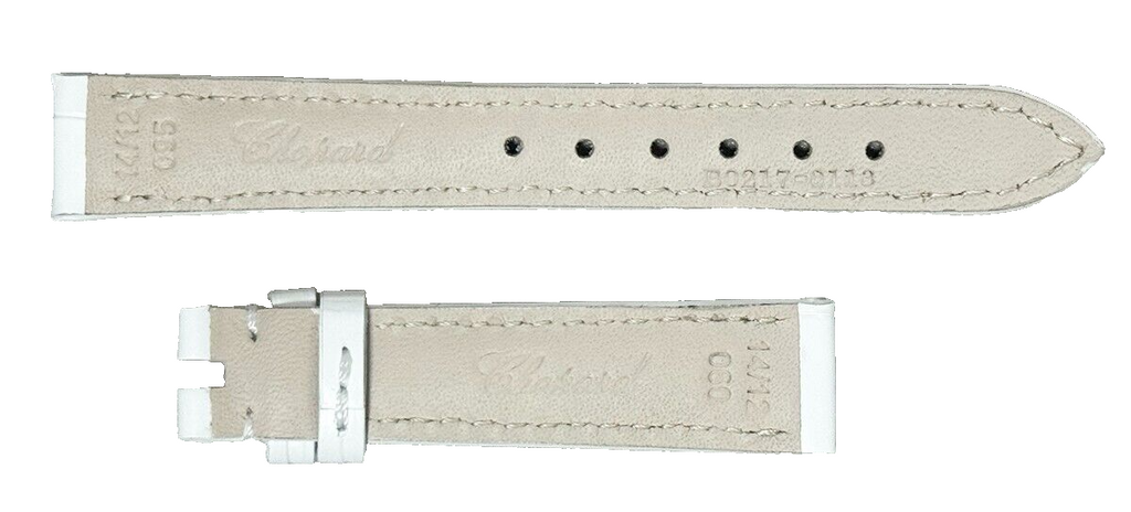 Chopard 14mm x 12mm White Alligator Women's Watch Band Strap 095/60