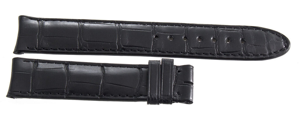 Montblanc Men's 18mm x 17mm Black Alligator Leather Watch Band FUK