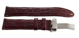 Joe Rodeo 22mm Burgundy Leather Watch Band Strap With Silver Tone Buckle