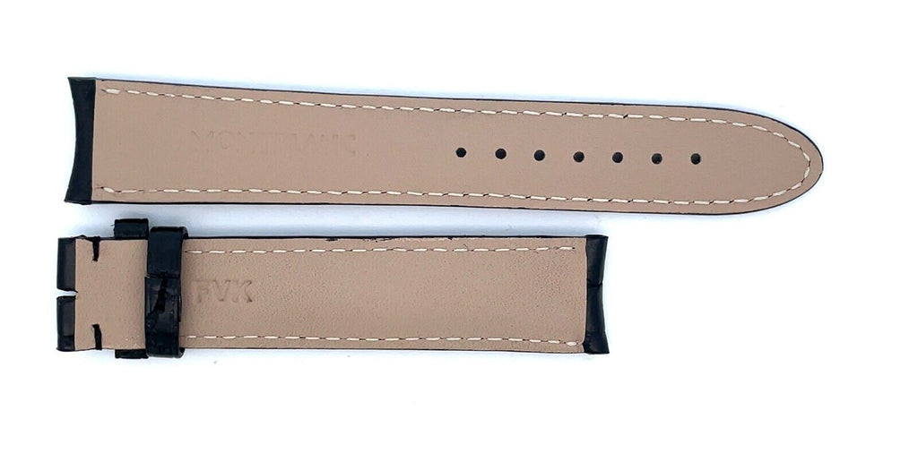 Montblanc Men's 19mm x 17mm Black Alligator Leather Watch Band FVK
