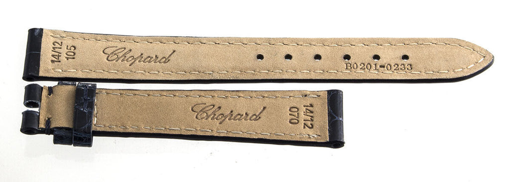 Genuine Chopard 14mm x 12mm Dark Blue Alligator Watch Band Strap 105 B0201-0233