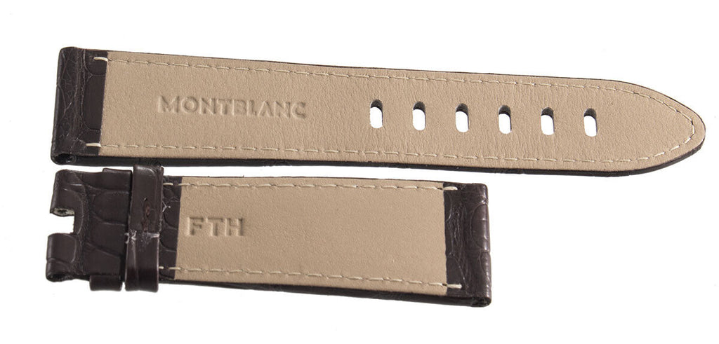 Montblanc Men's 22mm x 20mm Brown Alligator Leather Watch Band Strap FTH