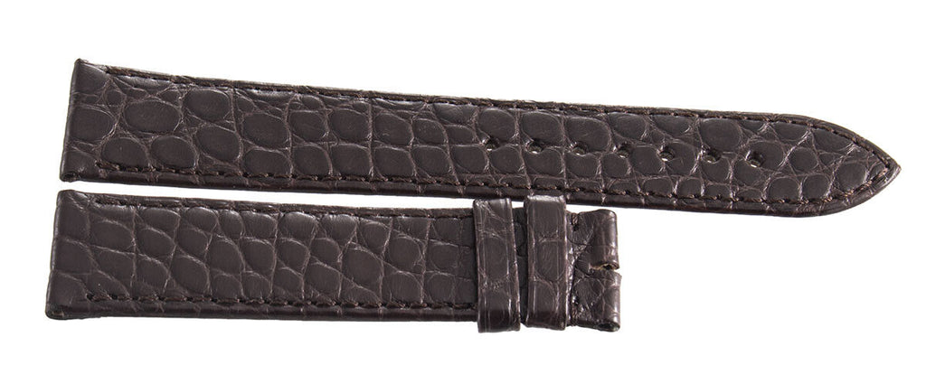 Montblanc Men's 19mm x 17mm Dark Brown Alligator Leather Watch Band Strap FUB