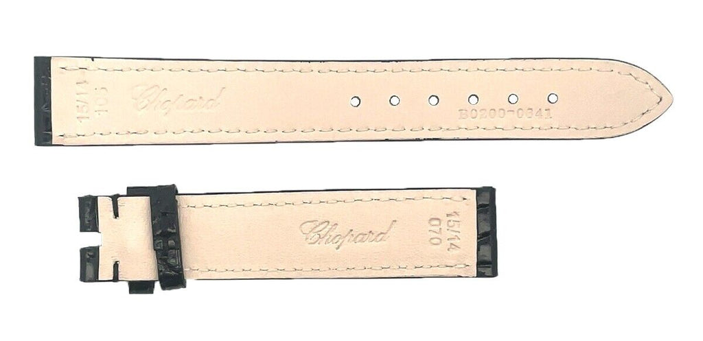 Chopard 15mm x 14mm Black Alligator Women's Watch Band Strap 105/70