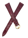 13mm Raymond Weil Burgundy Women's Watch Band With Gold Buckle