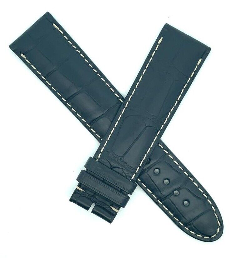 Montblanc 22mm x 20mm Black Alligator Leather Watch Band Strap FTB
