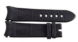 Montblanc Men's 22mm x 20mm Matte Black Alligator Leather Watch Band Strap FRK
