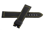 Genuine Arnold & Son 22mm x 20mm Black Leather Watch Band With Yellow Stitching