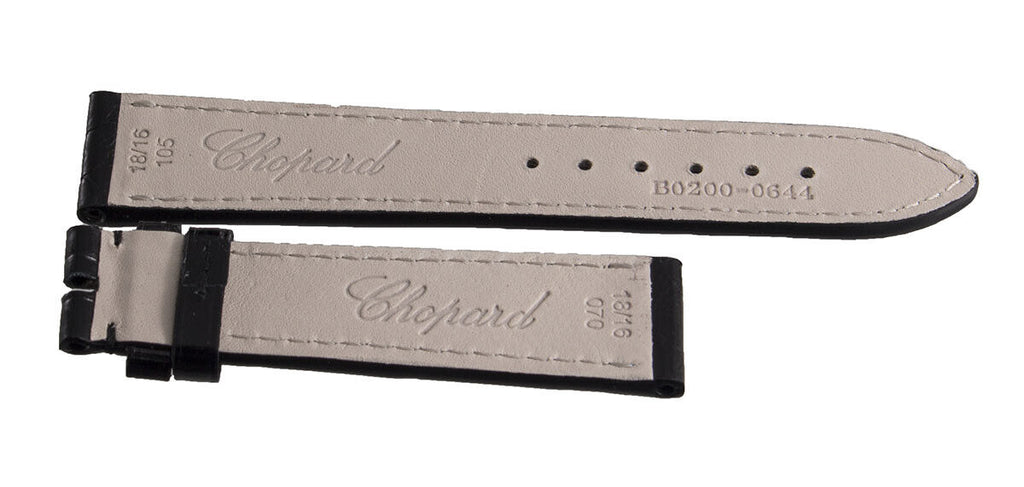 Genuine Chopard 18mm x 16mm Black Alligator Watch Band Strap 115 B0200-0644