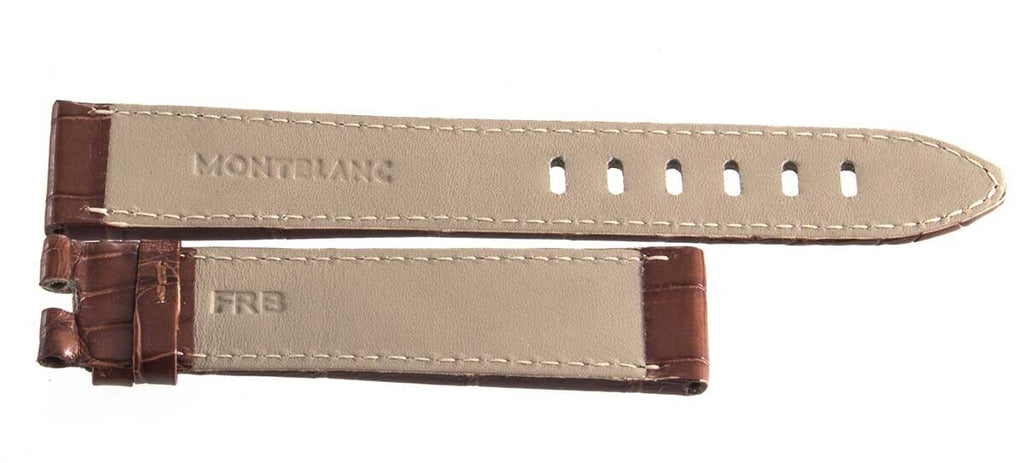 Montblanc Men's 20mm x 18mm Brown Alligator Leather Watch Band Strap FRB
