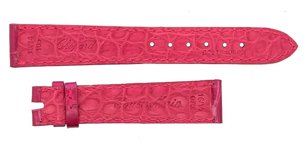 Chopard 16mm x 14mm Fuchsia Pink Alligator Watch Band Strap 105/70